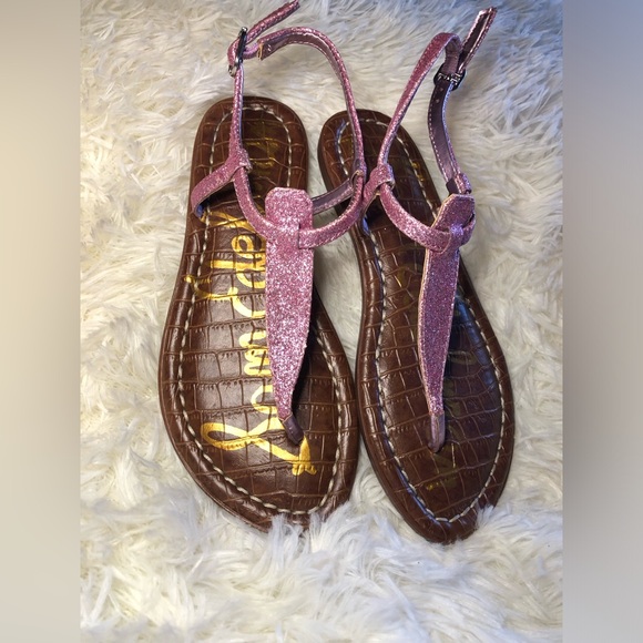 Sam Edelman Pink Glitter Gladiator Sandals NWOT size - Picture 1 of 11